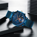 Mens Watches BIDEN 0179 Top Luxury Brand Stainless Steel Business Fashion Casual Wristwatch Calendar Multi-functional Clock